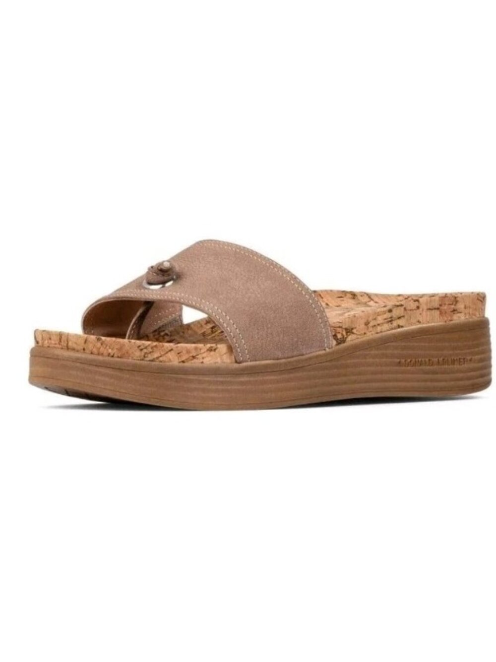 Donald J Pliner Farrahspan Platform Slide Sandal Cork Tan Leather Sz 10M NWI